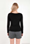 Kayık Yaka Basic Long Sleeve Blouse Women's Bluz 5867061 - 7