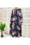 Women's Floral Round neck Long sleeve Maxi Dress - 5