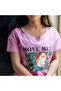 Women's Pink Graphic V-Neck T-Shirt - 8