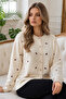 Bow Detailed Knitwear Cardigan N3221 Ecru - 2
