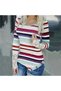 Women's Multicolor Striped Long Sleeve T-Shirt
