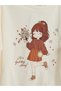 Lcw Kids Ecru Crew Neck Printed Girls' Set - 4