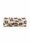 Beige Patterned Cross-Tied Lycra Headband