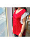 Women's Red Scoop Neck Blouse - 4