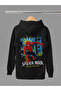 Spider Man Printed Cotton Long Sleeved 3-Yarn Hooded Sweatshirt