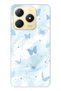 Realme C61 / C63 Compatible Pastel Blue Butterfly Pattern Transparent Phone Case