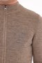Mink Men's 40% Wool 40% Cotton 20% Acrylic Ribbed Plain Knit Full Zipper Stand Collar Knitwear Cardigan Trist- - 6