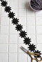 Daisy Patterned Black Guipure Lace Ribbon-Applique-Decoration- 2.5 cm Width- 9 Meters - 3