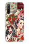 Realme 5I / 6I / C3 Compatible Retro Women's Collage Patterned Transparent Phone Case