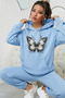 Unisex Pattern Butterfly Printed Oversize Hoodie Hooded Sweatshirt