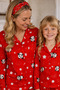 Mother Daughter Pajamas Set Red Color Panda Pattern Long Sleeve Comfortable Home Wear Set - 5