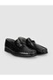 Genuine Leather Black Buckle Men's Loafer Shoes - 3