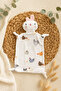 Ruffle Collar Chicken Detailed Baby Girl Romper and Sleep Buddy Set with Booties - 3