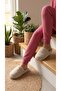 Women's Beige Closed 3-Stripes House Slippers 3 cm Byndkap3C - 4