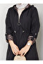 Leopard Print Inside Detail Hooded Trench Coat with Elastic Waist Mde1205010 - 6