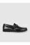 Genuine Leather Black Buckle Men's Loafer Shoes