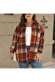 Women's Red Plaid Oversized Shirt - 5