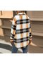 Women's White Orange Plaid Shirt - 5
