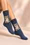 Women's Patterned Curly Terry Lambswool Socks 4-Piece Socks - 4