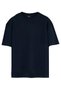 Unisex oversize wide cut 100% cotton 3-pack navy-white-burgundy crew neck t-shirt - 3