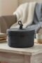 Round Basket with Jute Cover |   Handwoven Wicker Multi-Purpose Organizer (25X15 cm) - 5 Colors - 5