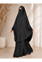 Afghan Takar Sharif Medina Silk Double Hijab Set with Veil and Without Veil - 5
