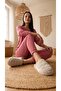 Women's Beige Closed 3-Stripes House Slippers 3 cm Byndkap3C - 3