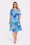 Women's Plus Size, Colorful, V-Neck, Waist Gathered, Patterned Dress 65N39621 - 6