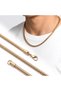 💎   Premium Shiny and Stylish Oval Spiral Men's Steel Chain Necklace 5 mm 55 cm 3183Eck011 - Gold Color