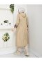 Leopard Print Inside Detail Hooded Trench Coat with Elastic Waist Mde1205010 - 3