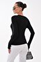 Women's Side Tie Detailed Crew Neck Long Sleeve Blouse 265071 - - 5