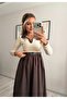 Belted Long Sleeve Camisole Dress with Tencel Skirt - 3