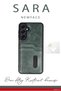 Zngzrmll Galaxy S24 Fe Case Sara Leather Case with Business Card Holder (173038) - Black - 2