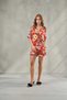 Women's Floral Satin Red Shorts Pajama Set Verbena & Biyeli, Special Occasion Dowry Short Set - 7