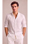 Men's Long Sleeve Buttoned Collar Textured Slim Fit Shirt - 2