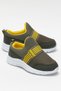 Children's Elasticated Lightweight Airfle Sports Shoes Khaki - 2