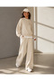 Unisex Women's and Men's Monogram Printed Oversize 3 Thread Crew Neck Sweatshirt and Baggy Sweatpants - 3
