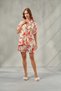 Women's Floral Patterned Dowry White Satin Short Pajama Set & Piping, Gift, Romantic Home Chic and Homewear Satin Shorts Set - 7