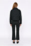 Polka Dot Stand Collar Short Jacket Black - 5