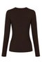 1041 women's cotton crew neck finger-loop long sleeve body blouse brown - 4