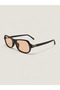 Unisex Rectangular Sunglasses Black Frame Beige Glass Montes C4 - 4