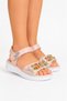 Velcro Beaded Girls' Sandals Pudra - 2