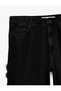 Lace Detailed Regular Waist Cotton Wide Leg Denim Trousers - Wide Leg Jeans - 7