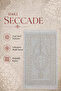 Glittery Prayer Rug with Tassels and Traditional Motifs - Light Beige