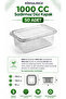 50 Pcs 1000 Cc Leakproof Flat Lid Transparent Pet Food Container Salad Appetizer Yogurt Takeaway Container