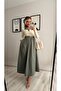 Belted Long Sleeve Camisole Dress with Tencel Skirt