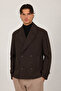 Men's Brown Premium Series Double-Breasted Wide Collar Modern Cut Cashmere Coat