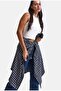 Women's Gray Navy Plaid W6-54 Oversize Shirt - 4
