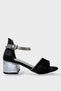 Glittery Stone-Strapped Heeled Evening Dress Girls' Sandals Black