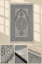 Glittery Prayer Rug with Tassels and Traditional Motifs - Gray - 3
